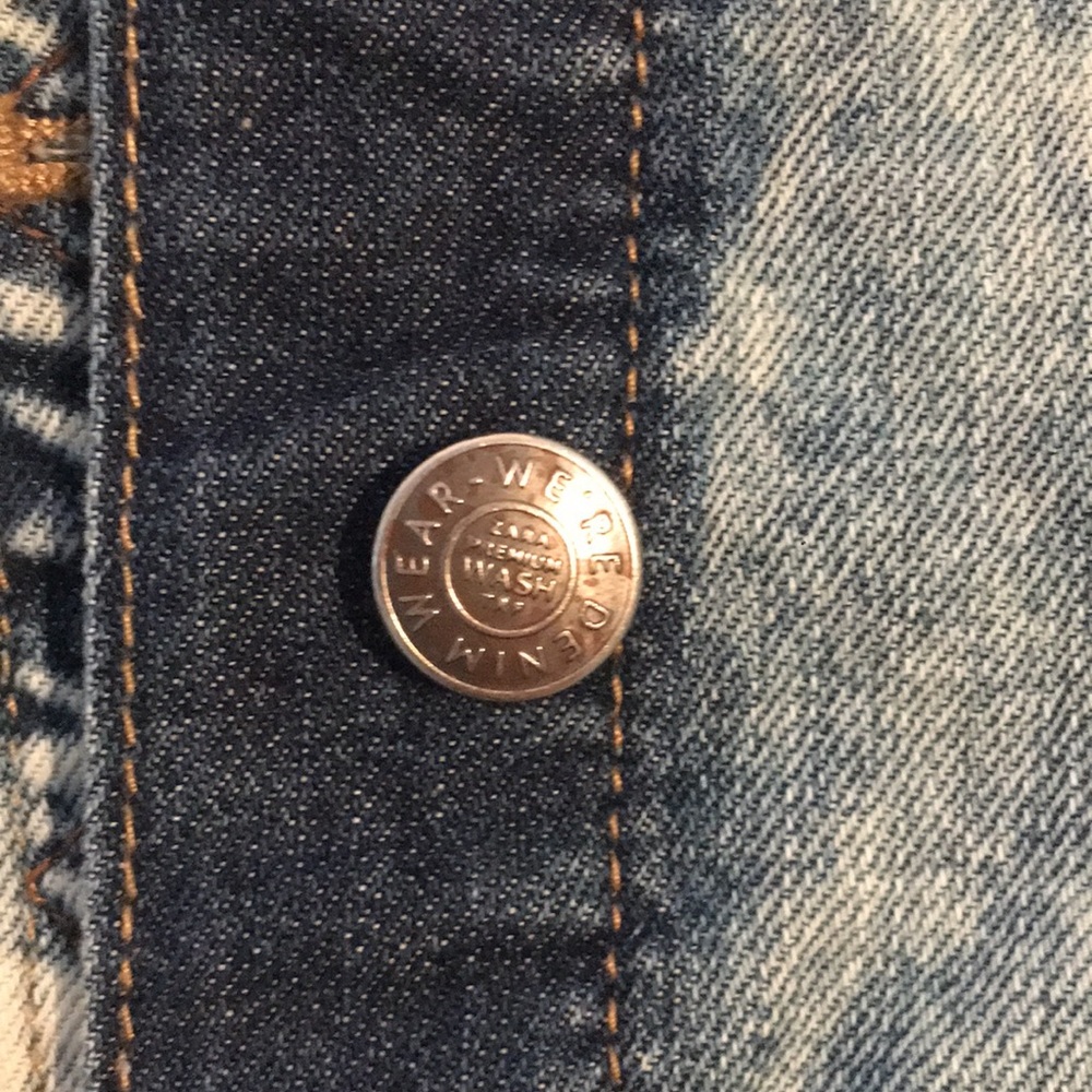 Zara TRF fitted denim jacket size S fits XS - Picture 6 of 11